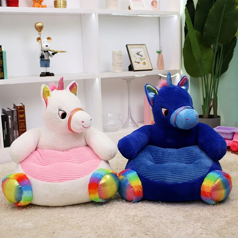 Anykidz Sofa Gray Rabbit Animal Shape Stuffed Soft Sofa Seat Cushion Room Decor for Kids-Kids Sofa-PEROZ Accessories