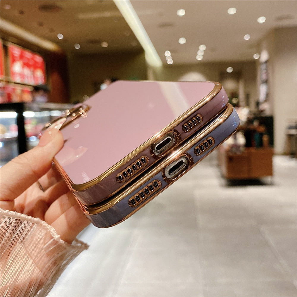 Anymob iPhone Case Light Purple Electroplated Lens Protection Soft Silicon Back Cover-Mobile Phone Cases-PEROZ Accessories