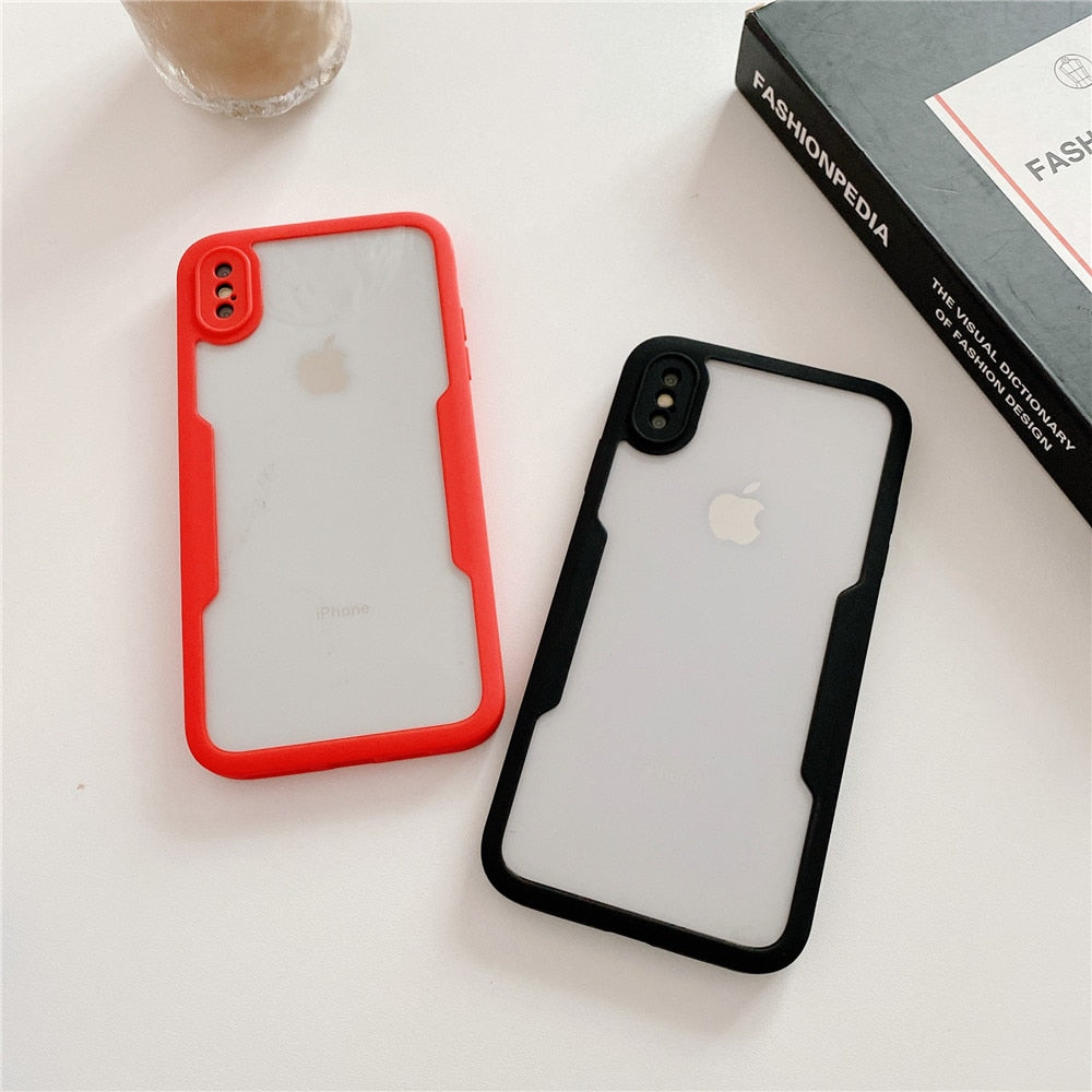 Anymob iPhone Case Blue Transparent Solid Color Bumper Silicone Shockproof Cover-Mobile Phone Cases-PEROZ Accessories