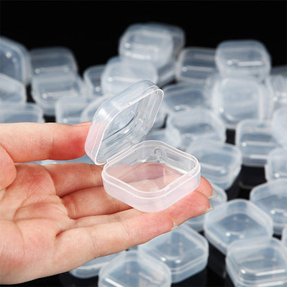 Anyhouz Jewelry Storage Containers Box 50pcs Transparent Portable Pill Medicine Holder Storage Organizer Jewelry Packaging for Earrings Ring-Jewellery Holders &amp; Organisers-PEROZ Accessories