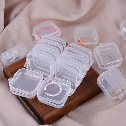 Anyhouz Jewelry Storage Containers Box 50pcs Transparent Portable Pill Medicine Holder Storage Organizer Jewelry Packaging for Earrings Ring-Jewellery Holders &amp; Organisers-PEROZ Accessories
