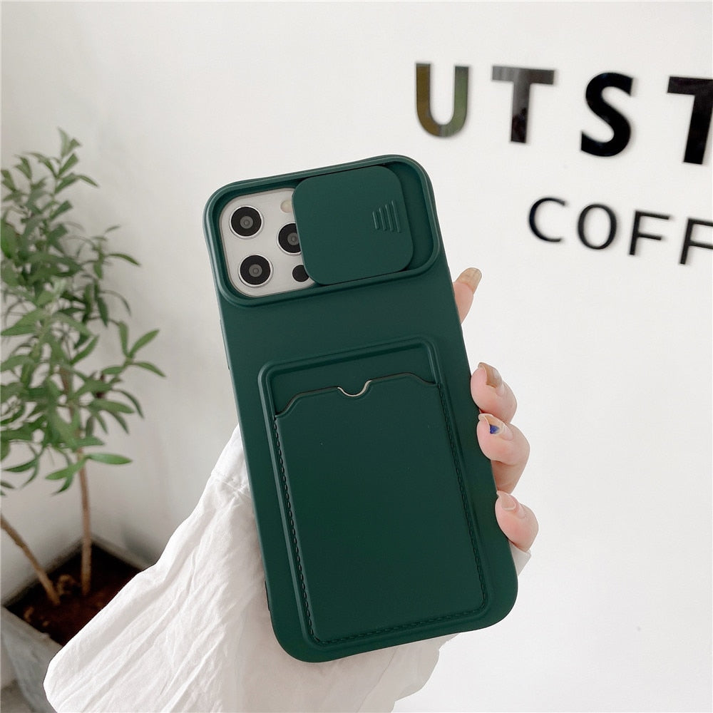Anymob iPhone Case Purple Camera Protection Card Package Soft Silicone Back Cover-Mobile Phone Cases-PEROZ Accessories