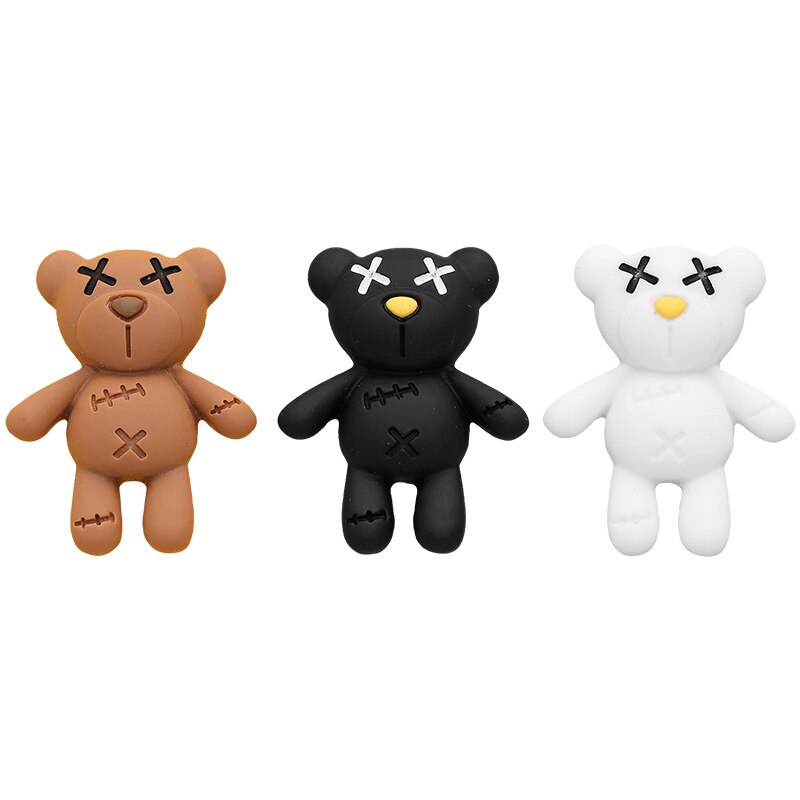 Anykidz White Teddy Bear Shoe Charm Accessories Jeans Clogs Pendant Pin Designer Ornament Jibbitz for Crocs-Shoe Charms-PEROZ Accessories