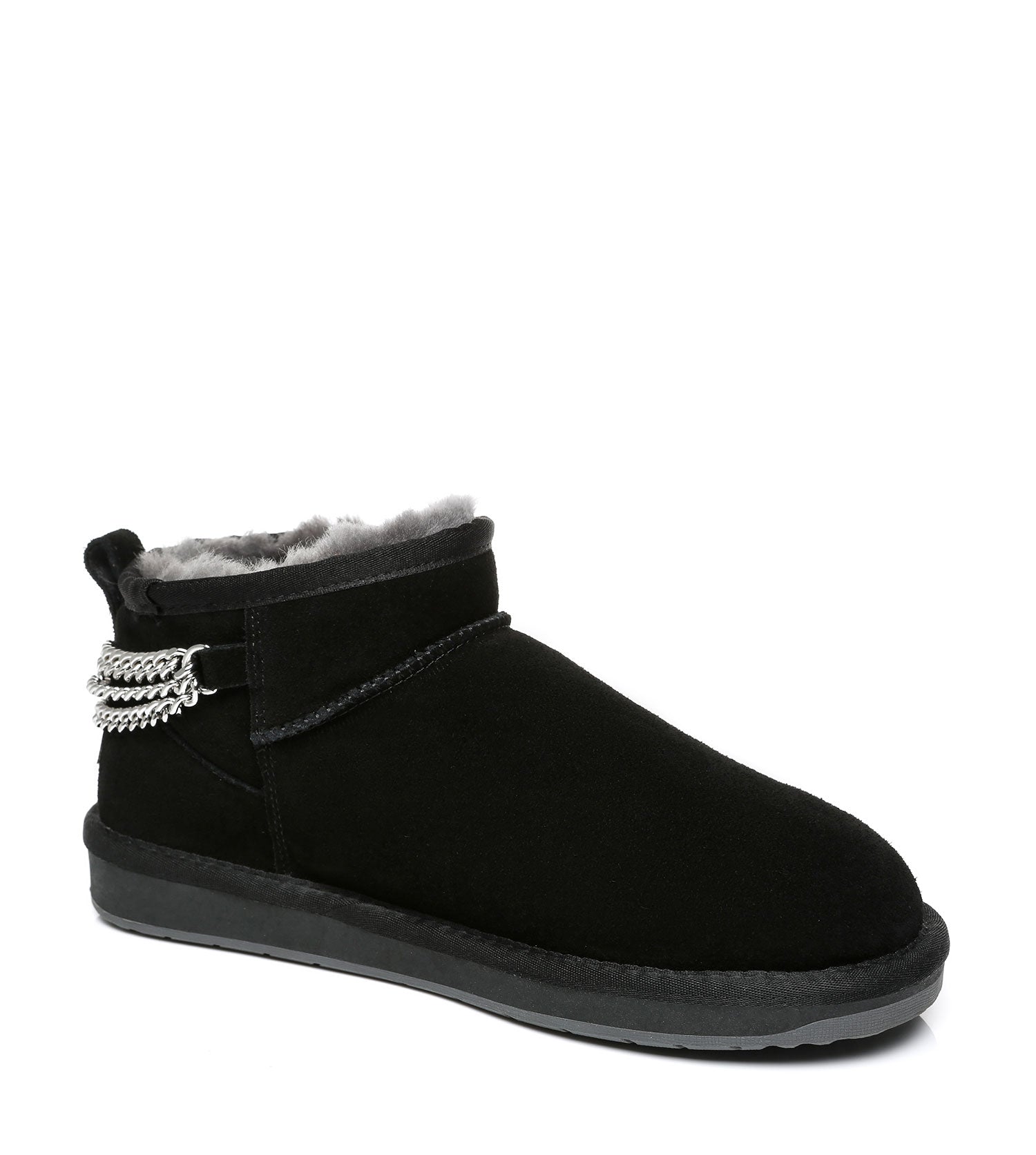 TARRAMARRA Reina Mini Sheepskin Boots Metal Chains Back-Boots-PEROZ Accessories
