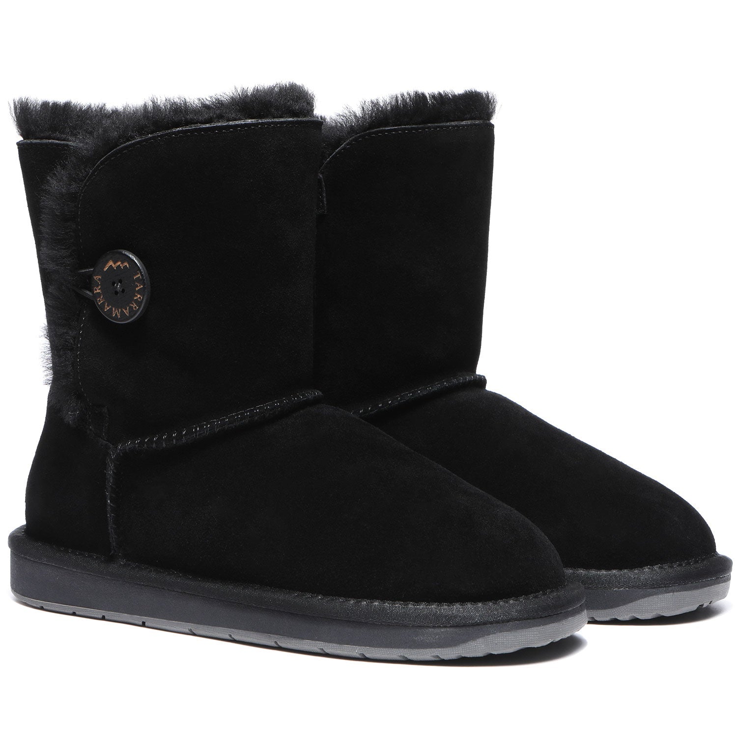TARRAMARRA Sheepskin Wool Short Button Plus UGG BOOTS-Boots-PEROZ Accessories