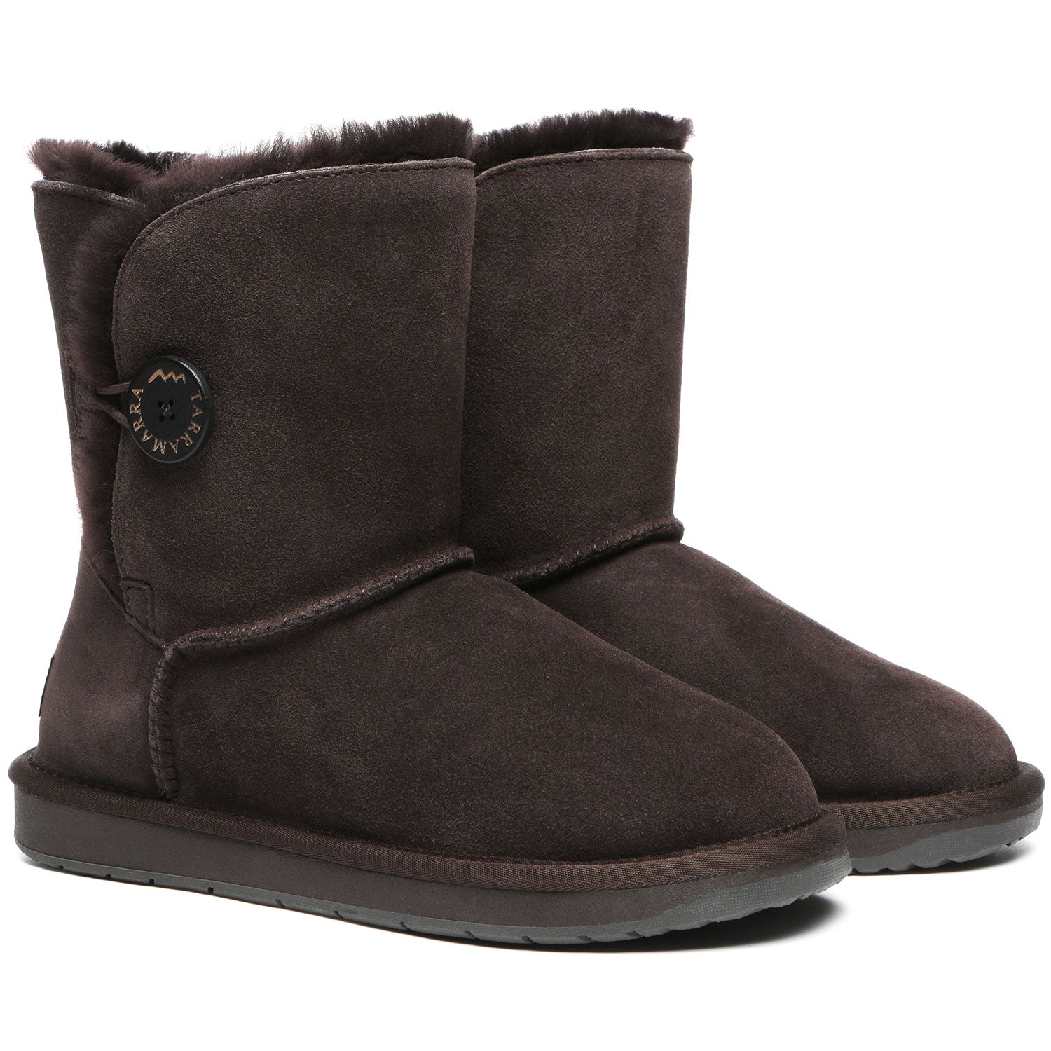 TARRAMARRA Sheepskin Wool Short Button Plus UGG BOOTS-Boots-PEROZ Accessories