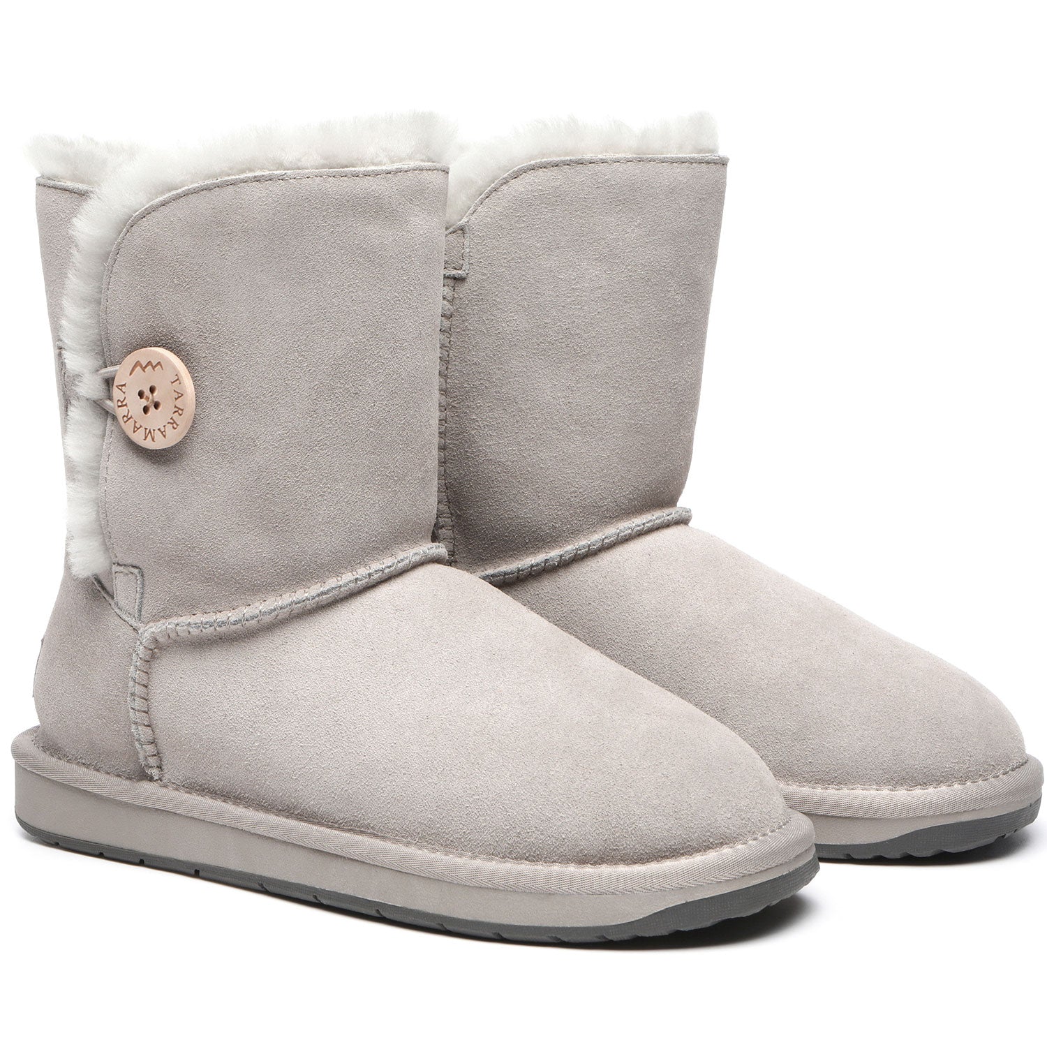 TARRAMARRA Sheepskin Wool Short Button Plus UGG BOOTS-Boots-PEROZ Accessories