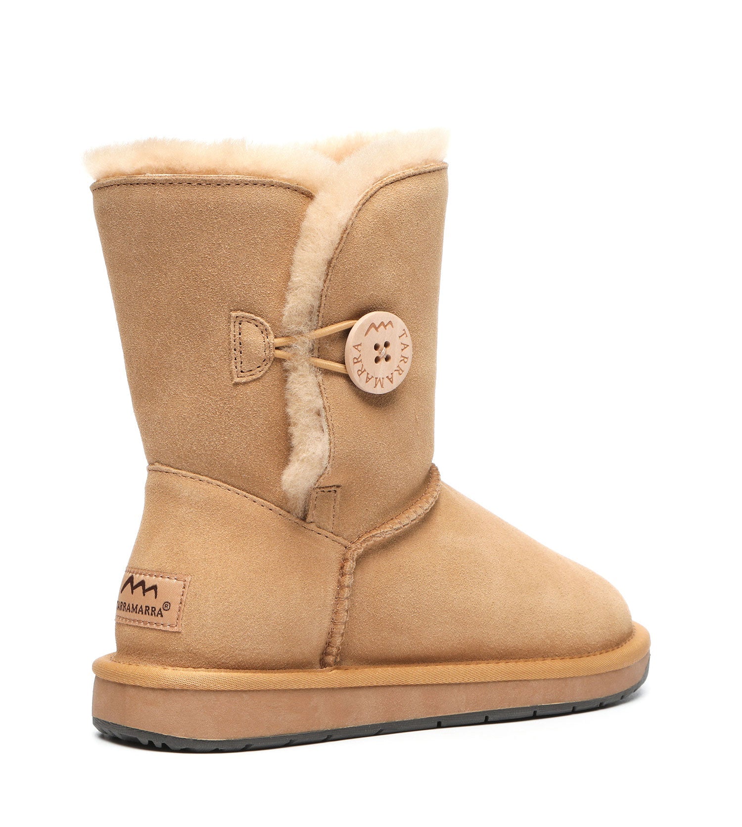 TARRAMARRA Sheepskin Wool Short Button Plus UGG BOOTS-Boots-PEROZ Accessories