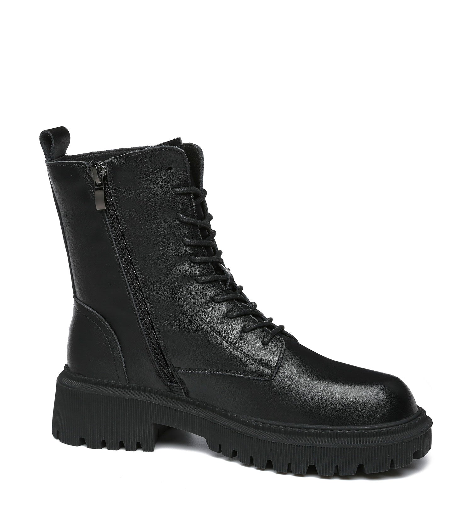 TARRAMARRA Chunky Black Leather Women Boots Cecilia-Boots-PEROZ Accessories