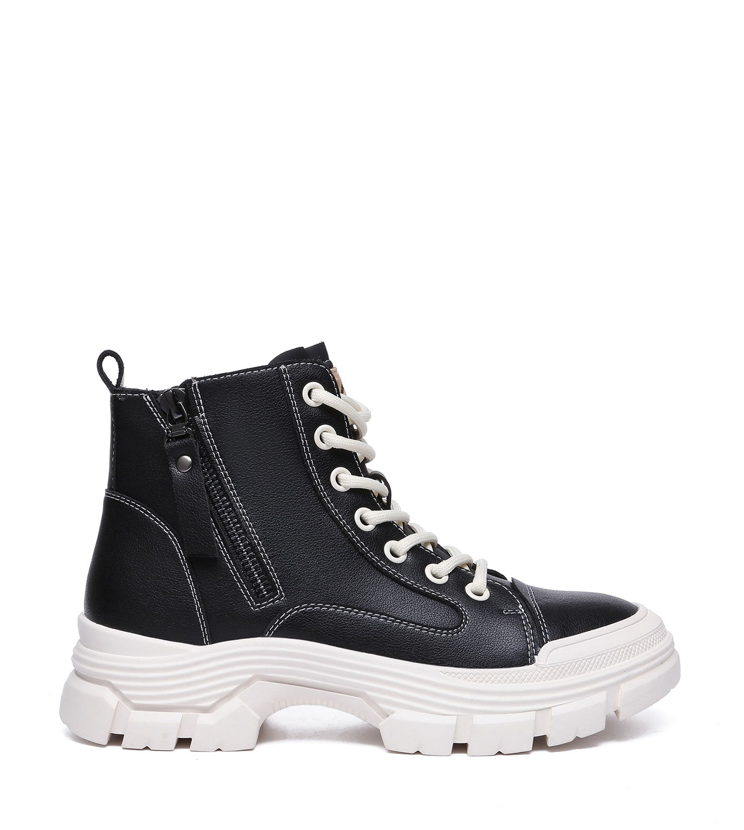 TARRAMARRA Lace-up and Zipper Chunky Leather Boots Women Cow Suede Boots Lorrine-Boots-PEROZ Accessories