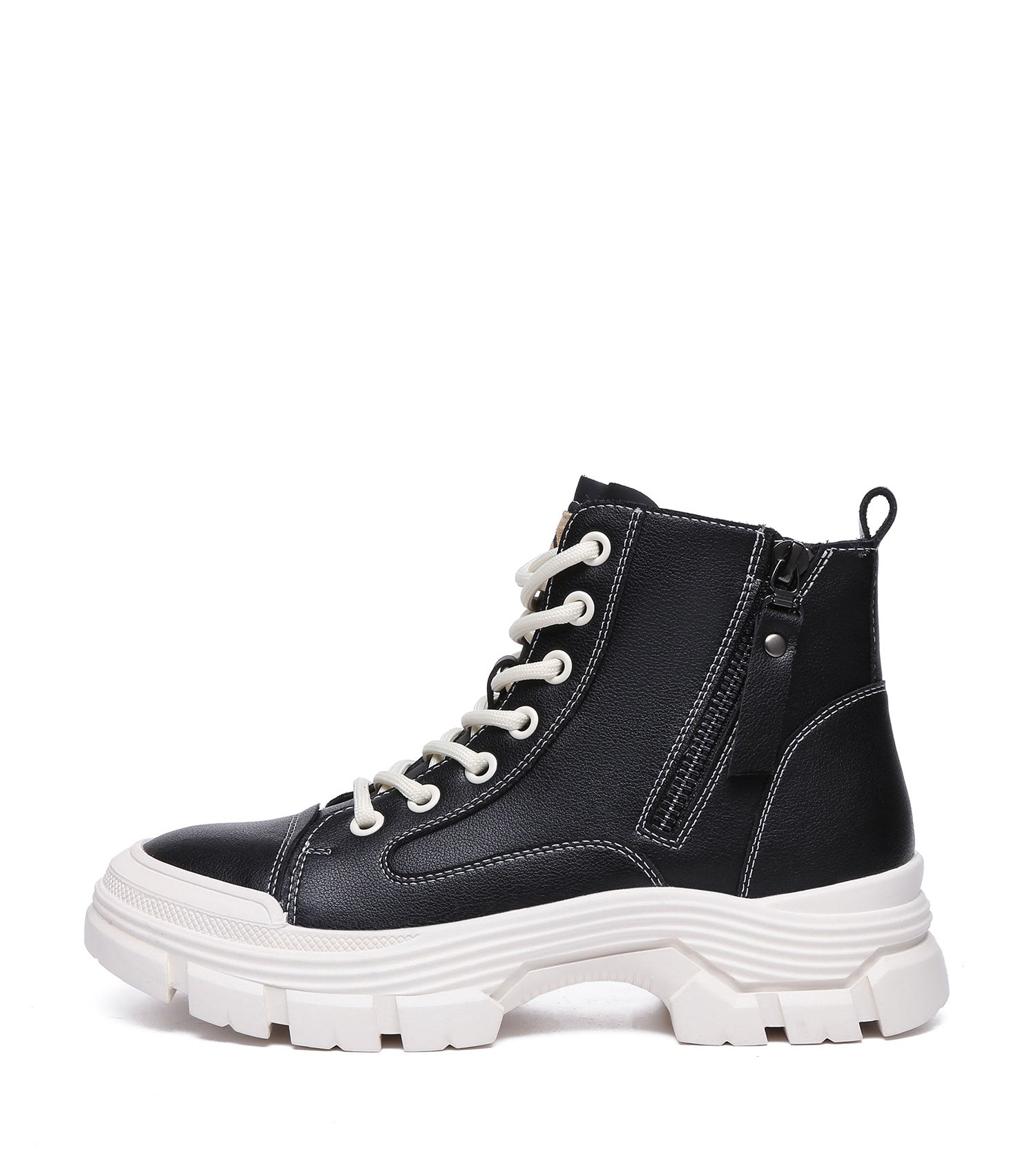 TARRAMARRA Lace-up and Zipper Chunky Leather Boots Women Cow Suede Boots Lorrine-Boots-PEROZ Accessories