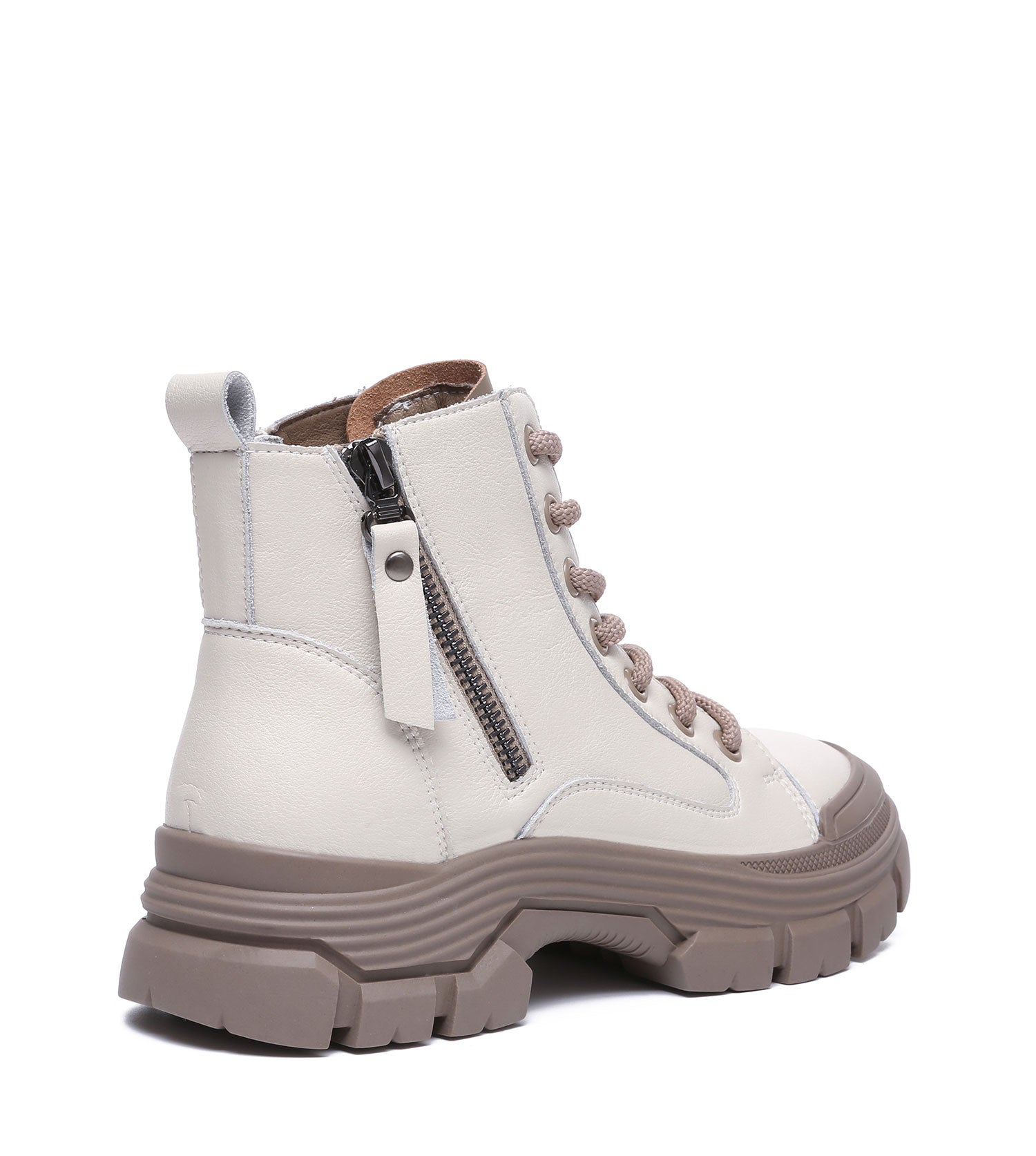 TARRAMARRA Lace-up and Zipper Chunky Leather Boots Women Cow Suede Boots Lorrine-Boots-PEROZ Accessories