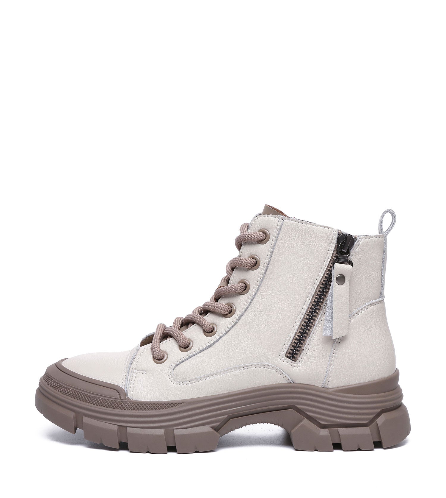 TARRAMARRA Lace-up and Zipper Chunky Leather Boots Women Cow Suede Boots Lorrine-Boots-PEROZ Accessories