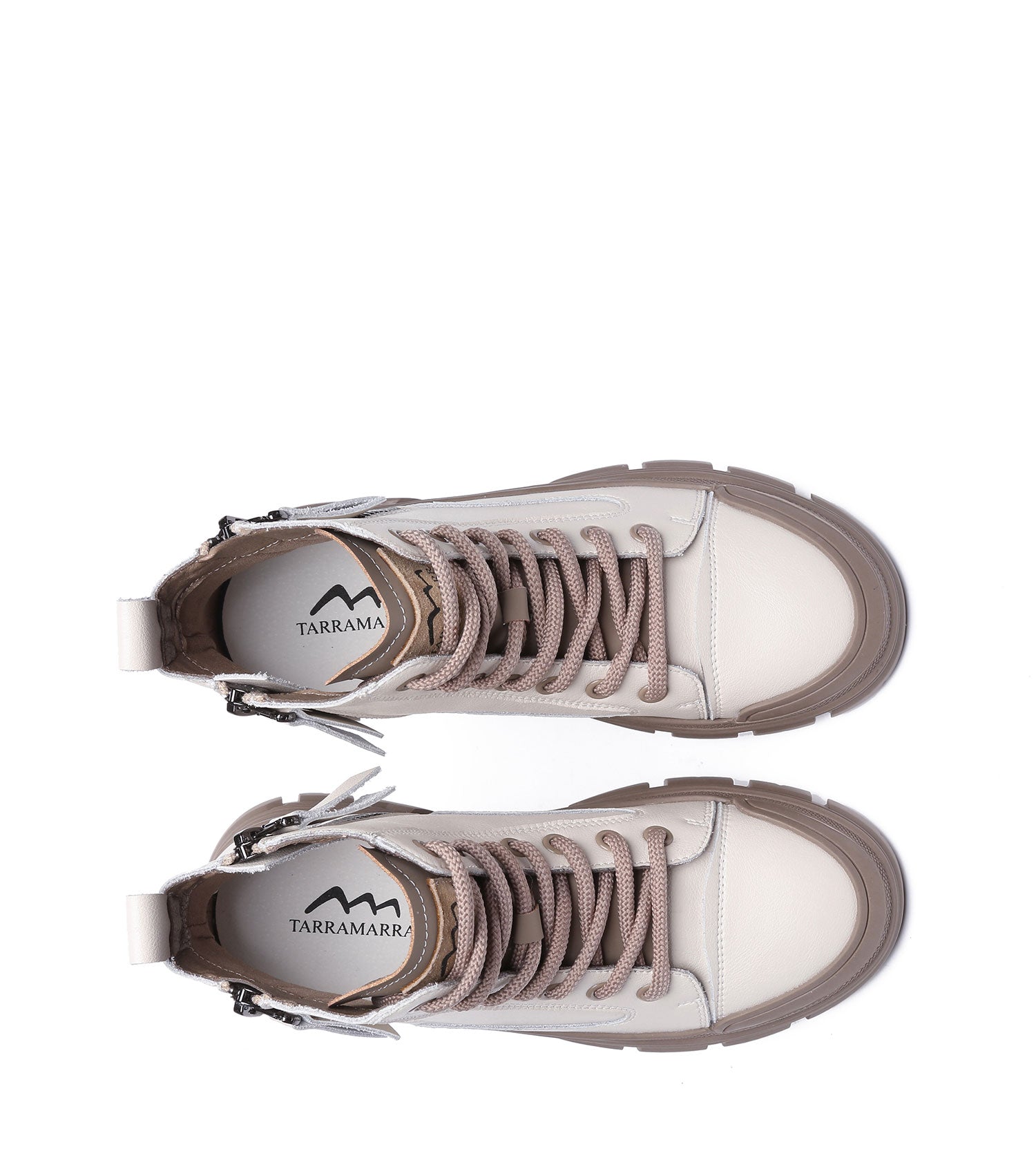 TARRAMARRA Lace-up and Zipper Chunky Leather Boots Women Cow Suede Boots Lorrine-Boots-PEROZ Accessories