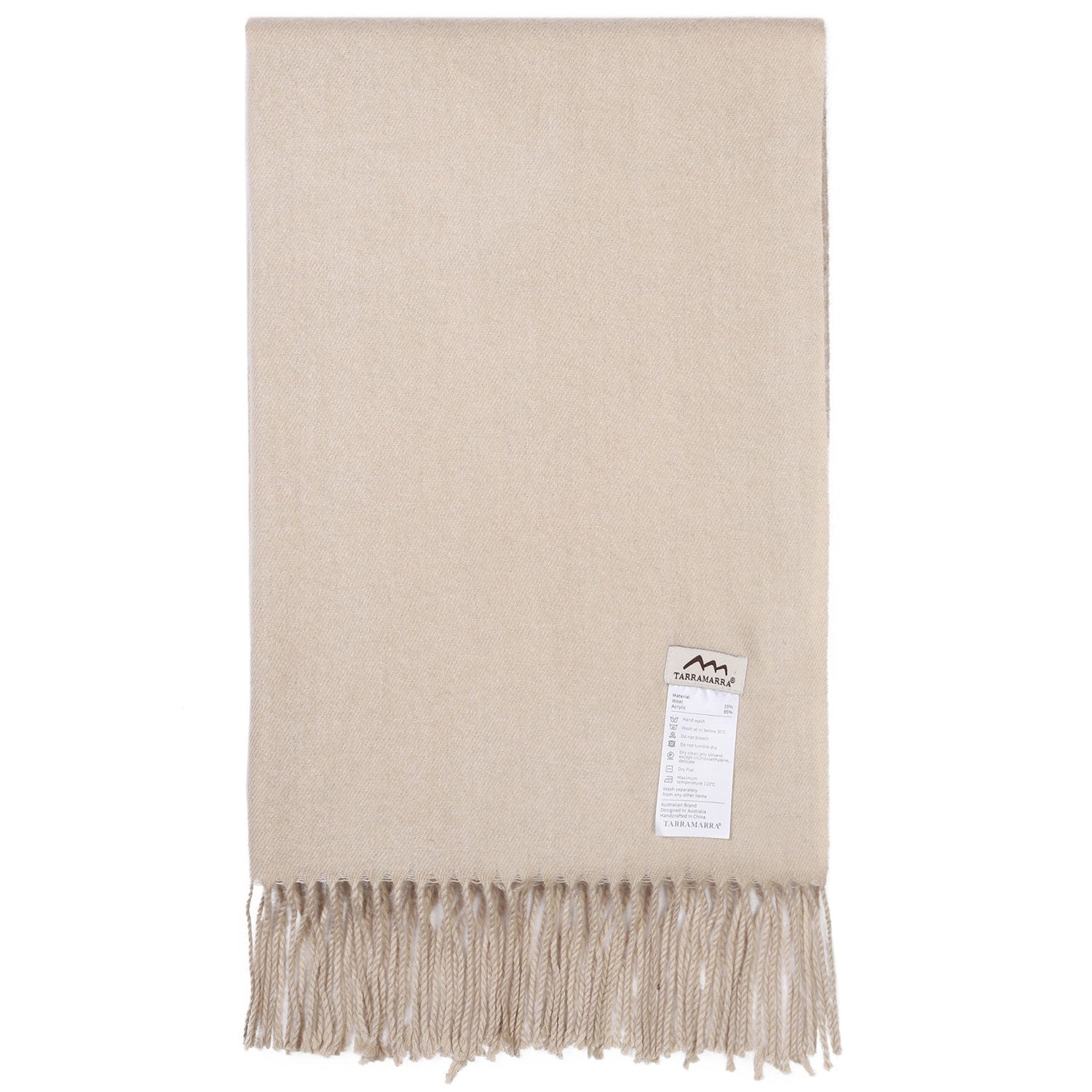 TARRAMARRA 4 Colors Wool Blend Nonnie Plain Scarf-Scarves-PEROZ Accessories