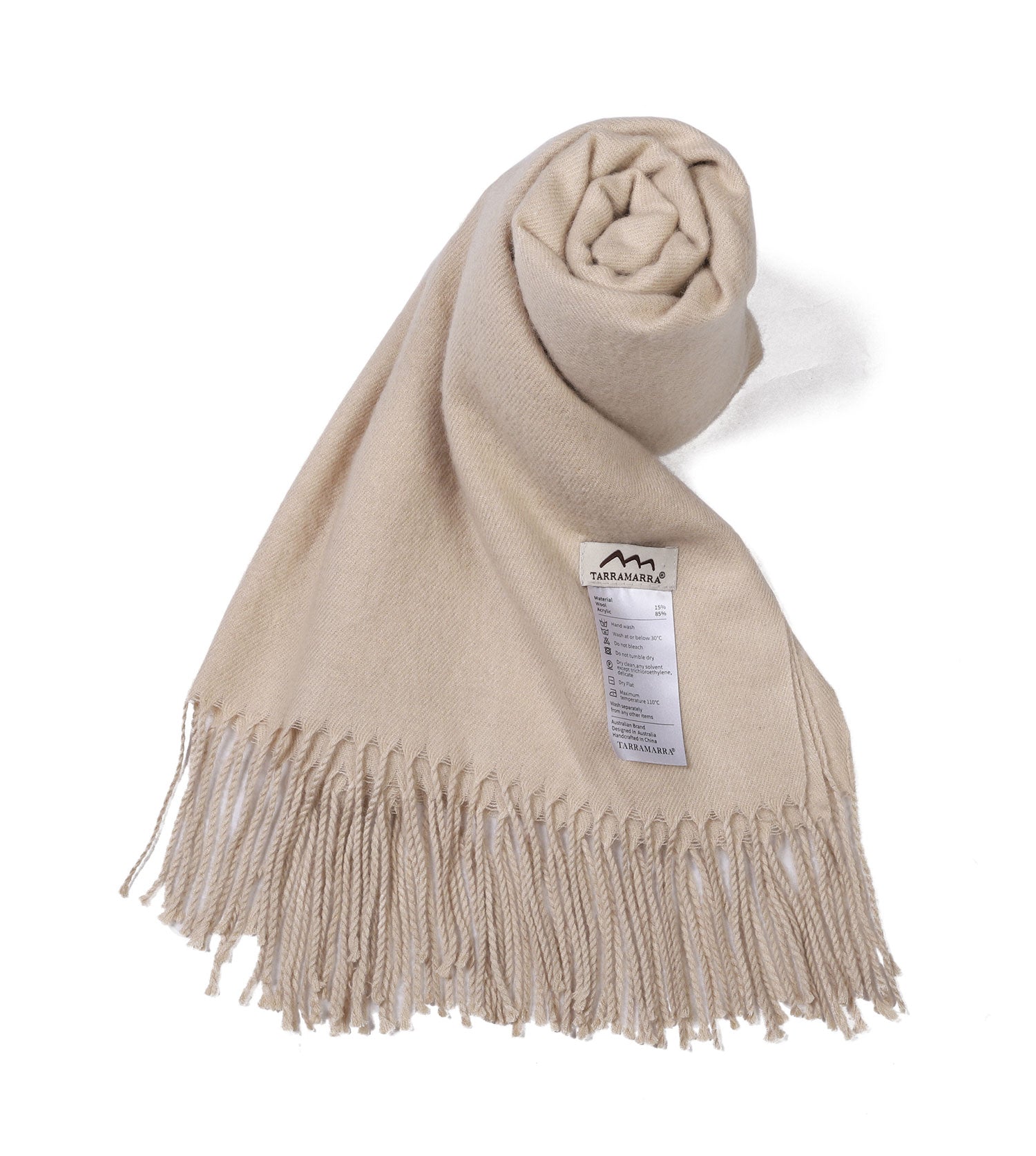 TARRAMARRA 4 Colors Wool Blend Nonnie Plain Scarf-Scarves-PEROZ Accessories