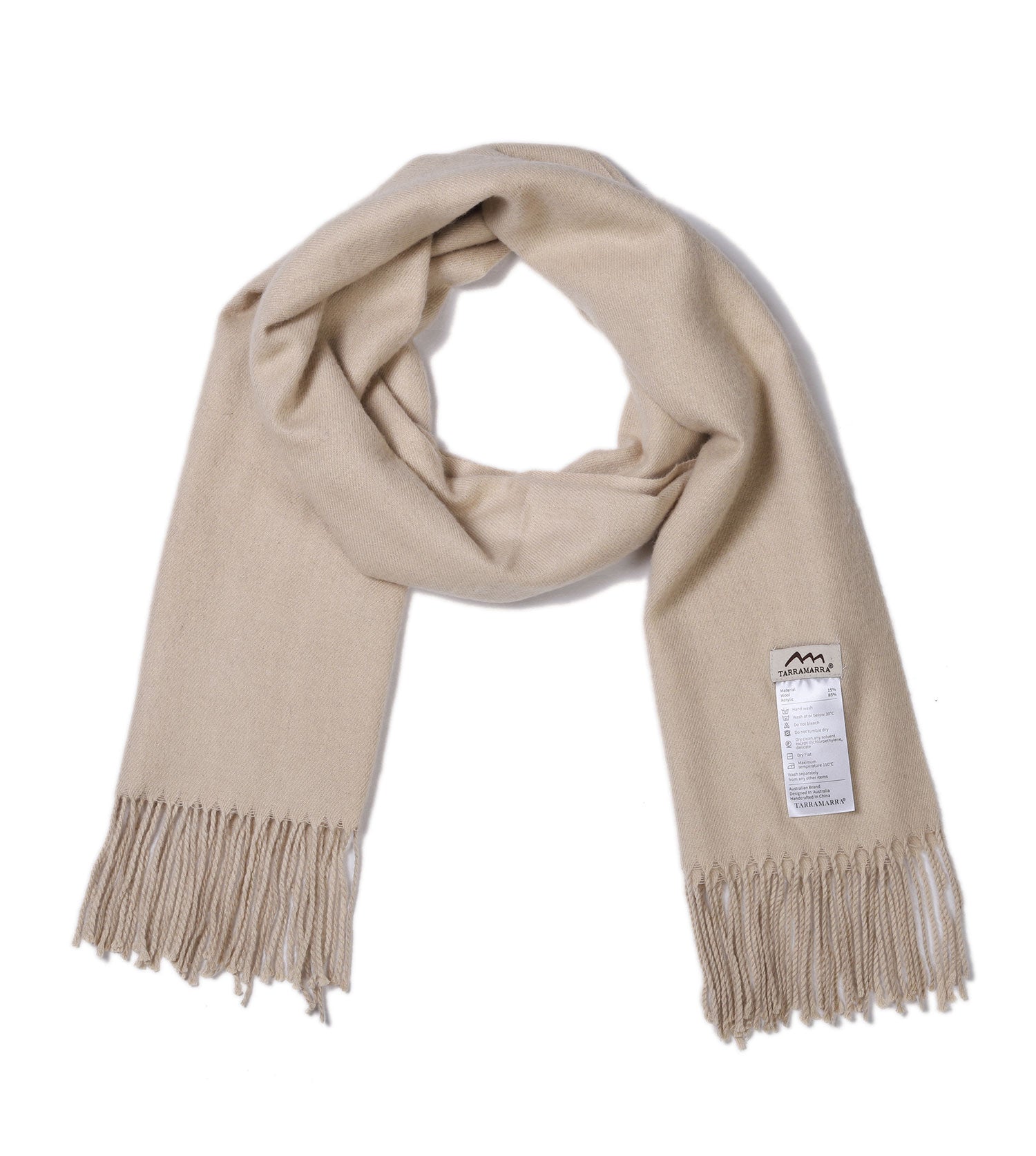 TARRAMARRA 4 Colors Wool Blend Nonnie Plain Scarf-Scarves-PEROZ Accessories