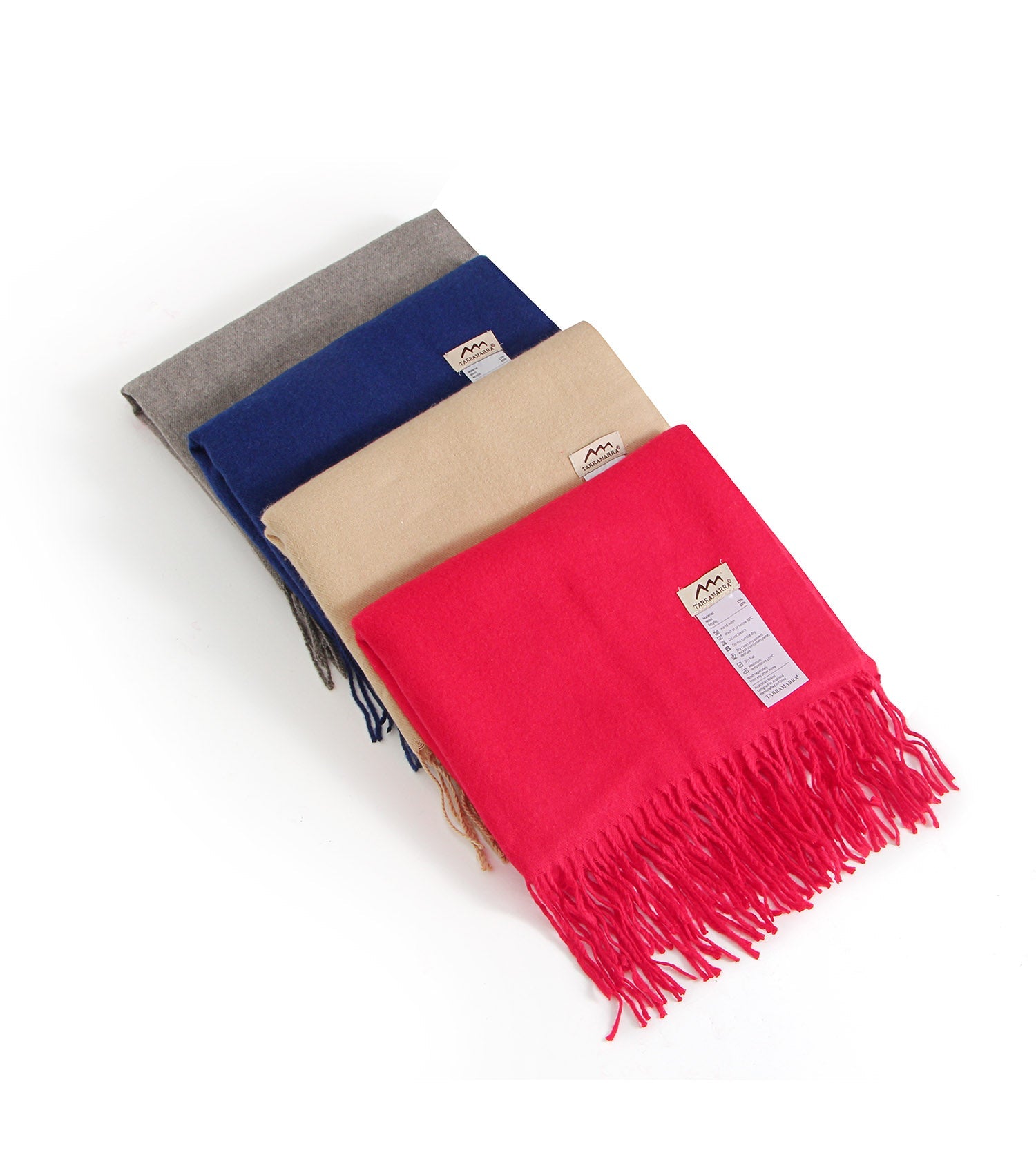 TARRAMARRA 4 Colors Wool Blend Nonnie Plain Scarf-Scarves-PEROZ Accessories