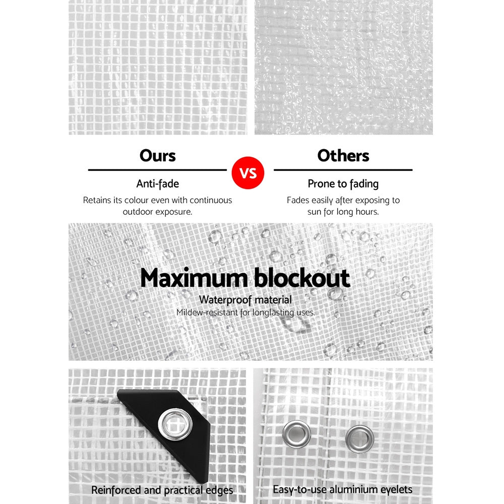 Instahut 2x3m Tarp Camping Tarps Poly Tarpaulin Heavy Duty Cover 135gsm Clear-Home & Garden > Green Houses-PEROZ Accessories