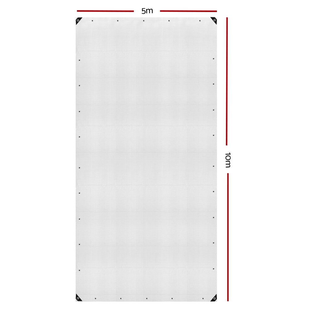 Instahut 5x10m Tarp Camping Tarps Poly Tarpaulin Heavy Duty Cover 135gsm Clear-Home & Garden > Green Houses-PEROZ Accessories
