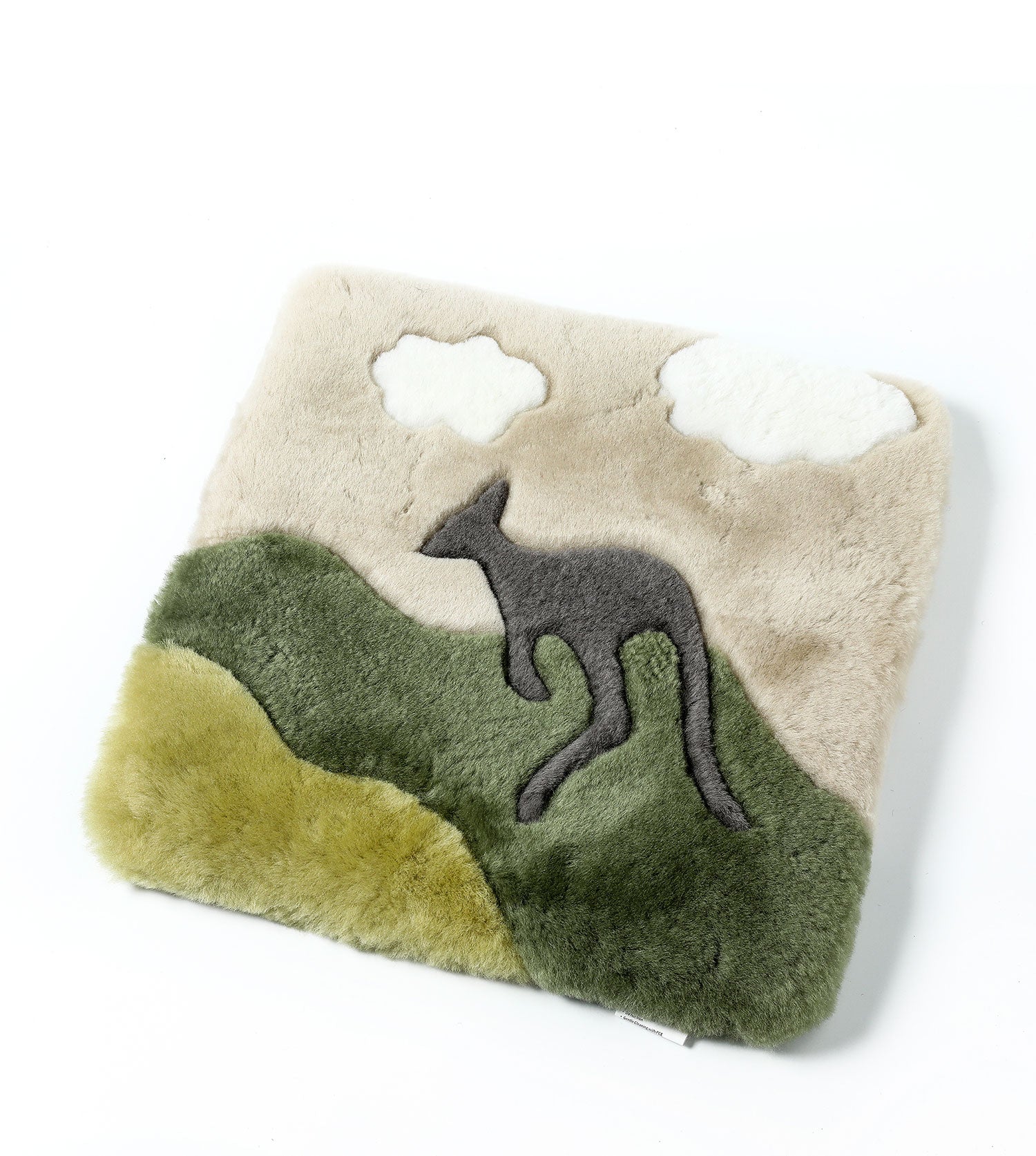TARRAMARRA Kangaroo Pattern Sheepskin Wool Cushion-Cushions-PEROZ Accessories