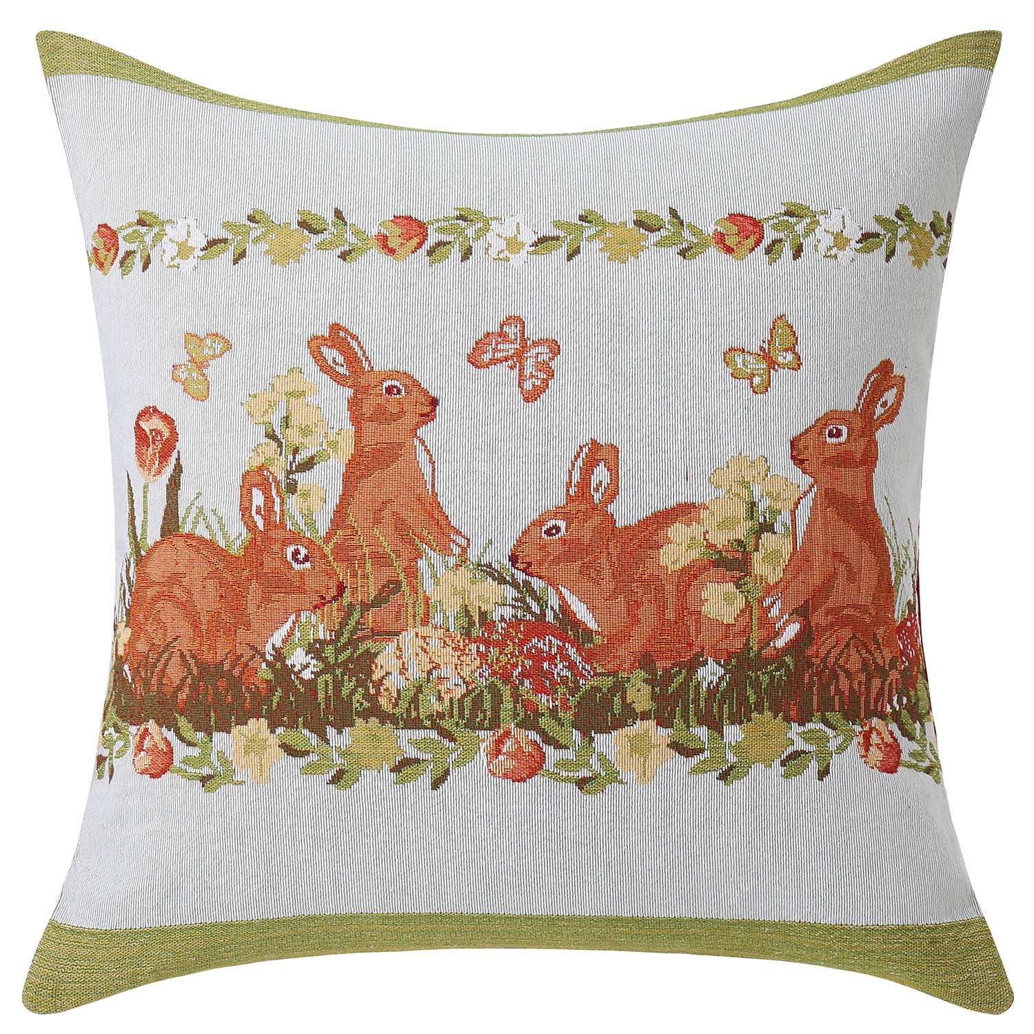 TARRAMARRA Jacquard Bunny Cushion 44x44cm-Chair & Sofa Cushions-PEROZ Accessories