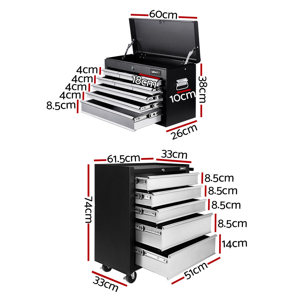 Giantz 14 Drawers Toolbox Chest Cabinet Mechanic Trolley Garage Tool Storage Box-Tools > Tools Storage-PEROZ Accessories