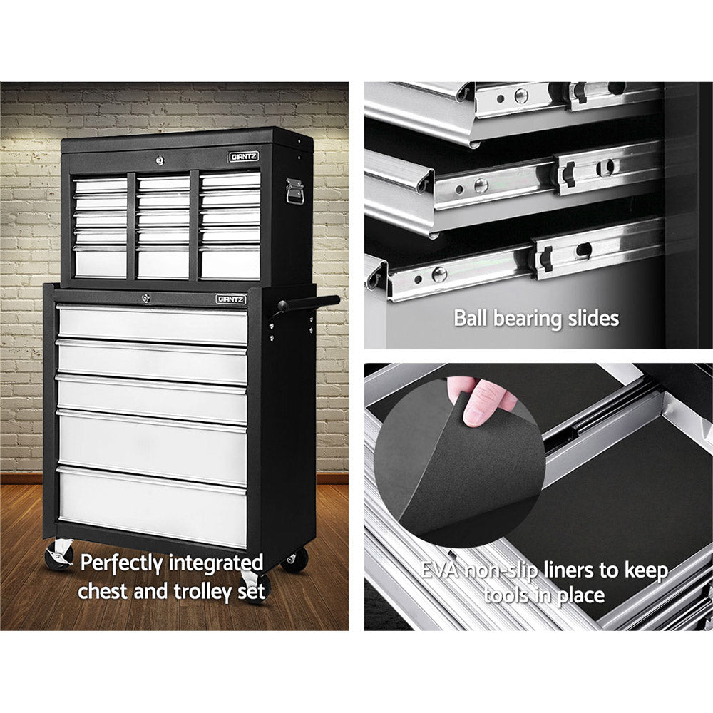 Giantz 14 Drawers Toolbox Chest Cabinet Mechanic Trolley Garage Tool Storage Box-Tools > Tools Storage-PEROZ Accessories