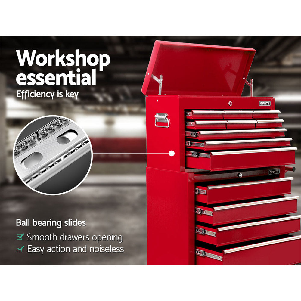 Giantz 14 Drawers Toolbox Chest Cabinet Mechanic Trolley Garage Tool Storage Box-Tools > Tools Storage-PEROZ Accessories