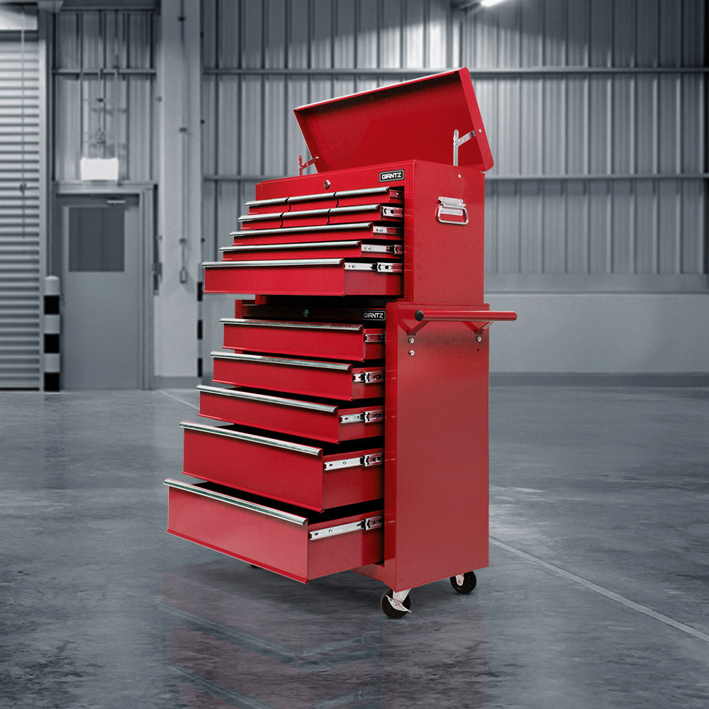 Giantz 14 Drawers Toolbox Chest Cabinet Mechanic Trolley Garage Tool Storage Box-Tools > Tools Storage-PEROZ Accessories
