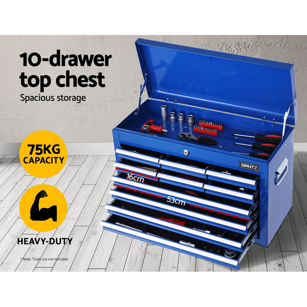 Giantz 17 Drawers Tool Box Trolley Chest Cabinet Cart Garage Mechanic Toolbox Blue-Tools > Tools Storage-PEROZ Accessories