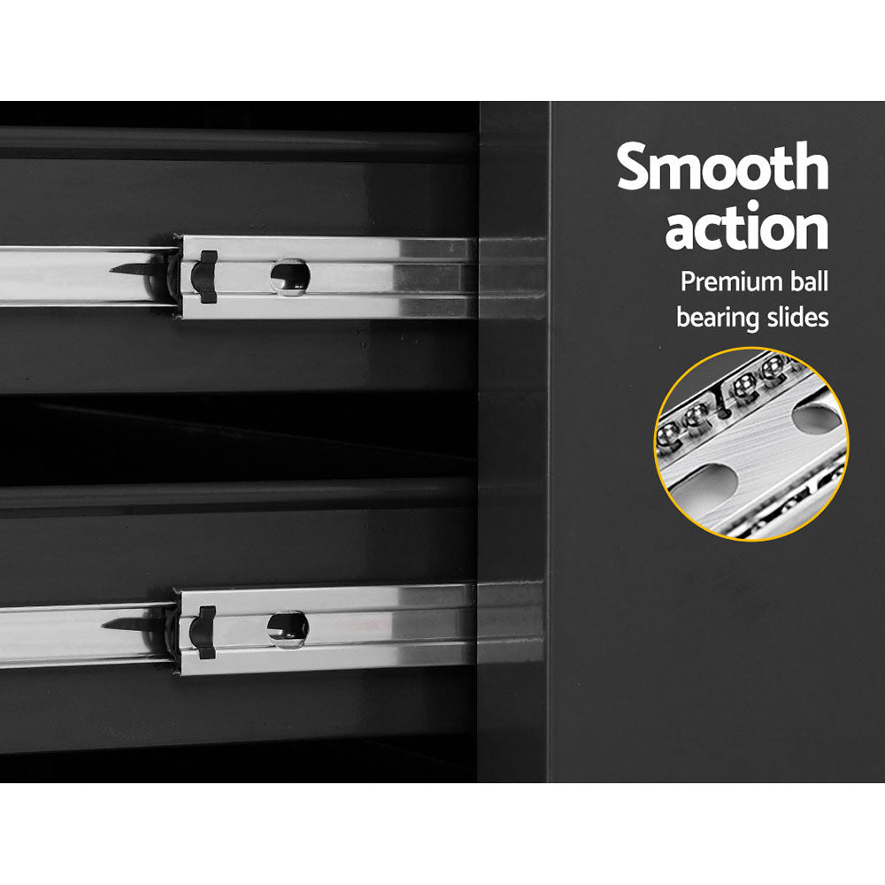 Giantz Tool Box Trolley Chest Cabinet 6 Drawers Cart Garage Toolbox Set Black-Tools > Tools Storage-PEROZ Accessories