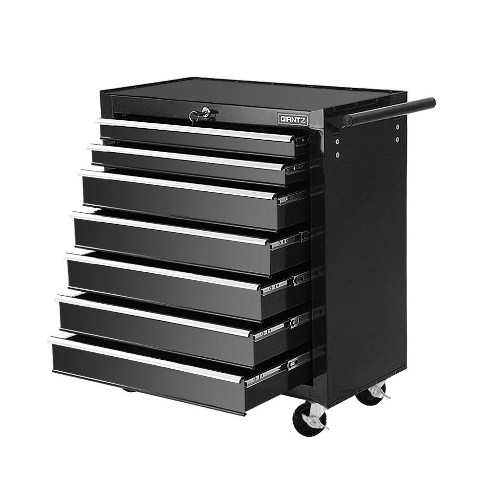 Giantz Tool Chest and Trolley Box Cabinet 7 Drawers Cart Garage Storage Black-Tools > Tools Storage-PEROZ Accessories