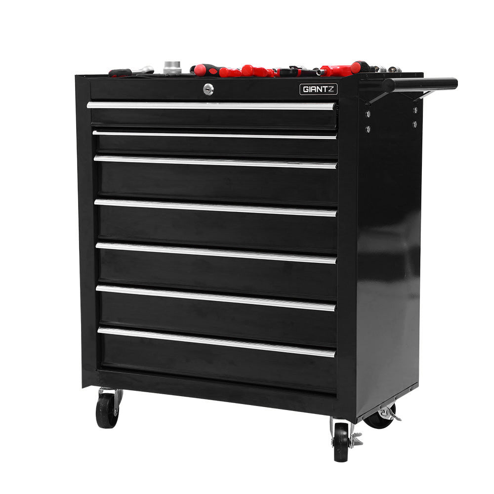 Giantz Tool Chest and Trolley Box Cabinet 7 Drawers Cart Garage Storage Black-Tools > Tools Storage-PEROZ Accessories