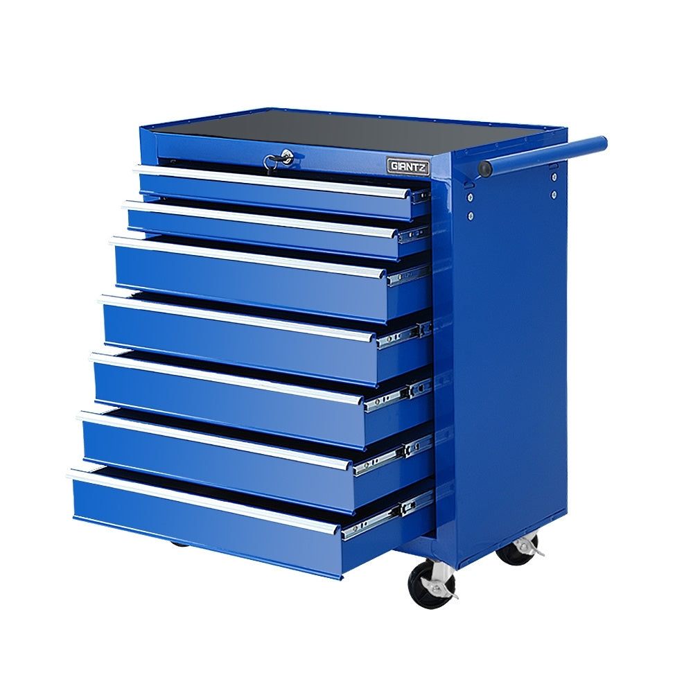 Giantz Tool Chest and Trolley Box Cabinet 7 Drawers Cart Garage Storage Blue-Tools > Tools Storage-PEROZ Accessories