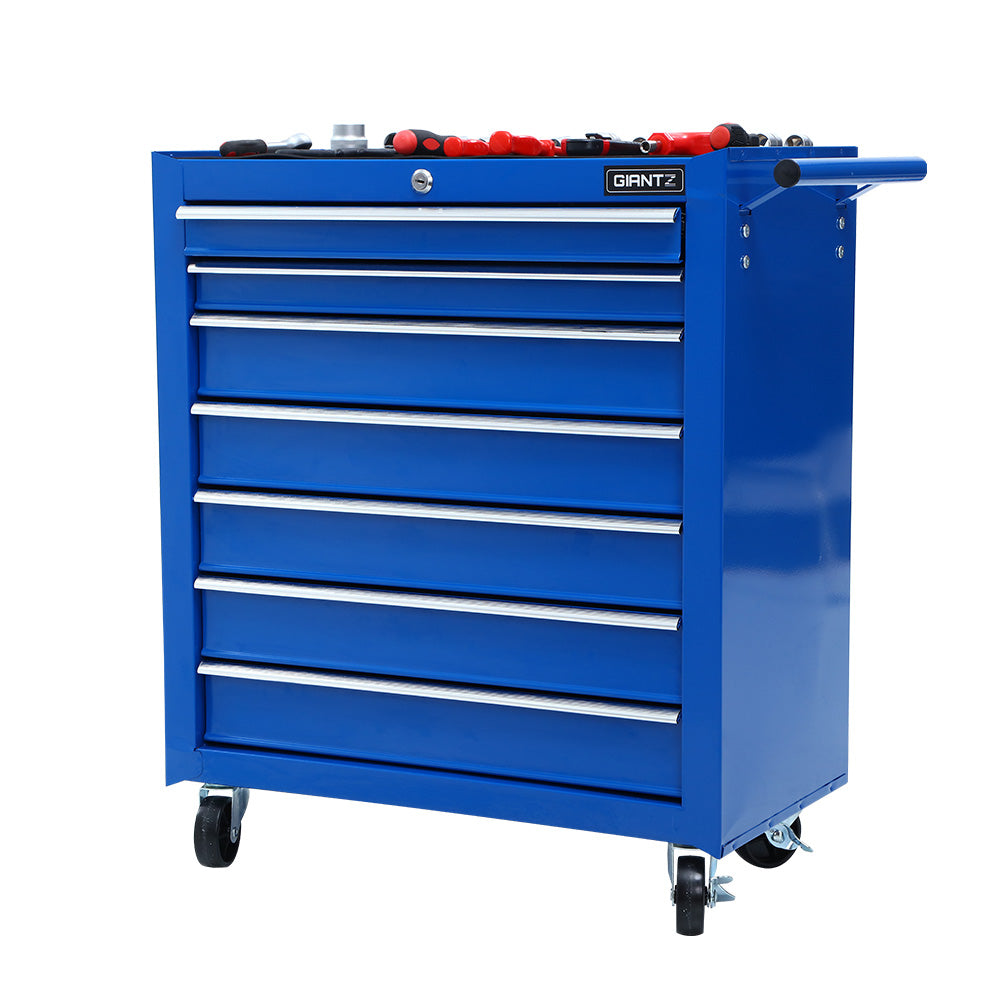 Giantz Tool Chest and Trolley Box Cabinet 7 Drawers Cart Garage Storage Blue-Tools > Tools Storage-PEROZ Accessories