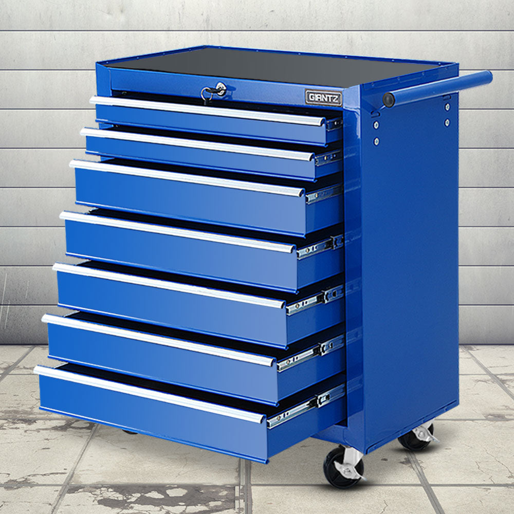 Giantz Tool Chest and Trolley Box Cabinet 7 Drawers Cart Garage Storage Blue-Tools > Tools Storage-PEROZ Accessories