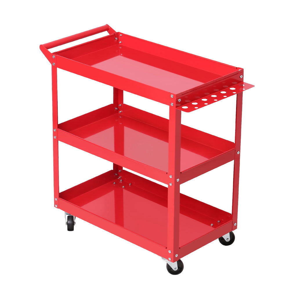 Giantz Tool Cart 3 Tier Parts Steel Trolley Mechanic Storage Organizer Red-Tools > Tools Storage-PEROZ Accessories