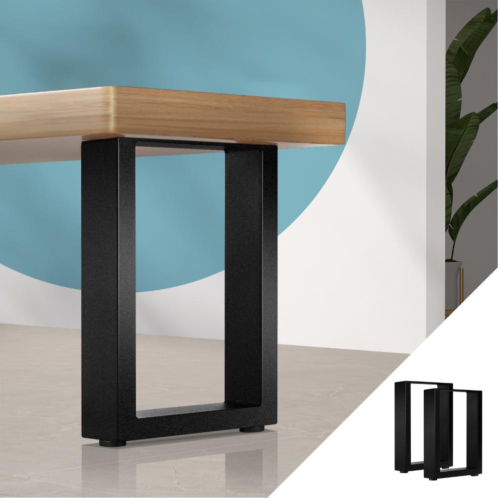 Oikiture Table Leg Desk Coffee Dining Furniture Hardware Metal Legs X2 Home Improvement Bench Box Steel DIY Industrial Rectangle 40 X 30CM-Table Legs-PEROZ Accessories