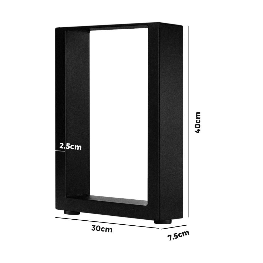 Oikiture Table Leg Desk Coffee Dining Furniture Hardware Metal Legs X2 Home Improvement Bench Box Steel DIY Industrial Rectangle 40 X 30CM-Table Legs-PEROZ Accessories