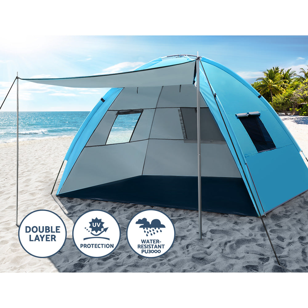 Weisshorn Camping Tent Beach Tents Hiking Sun Shade Shelter Fishing 2-4 Person-Outdoor > Camping-PEROZ Accessories