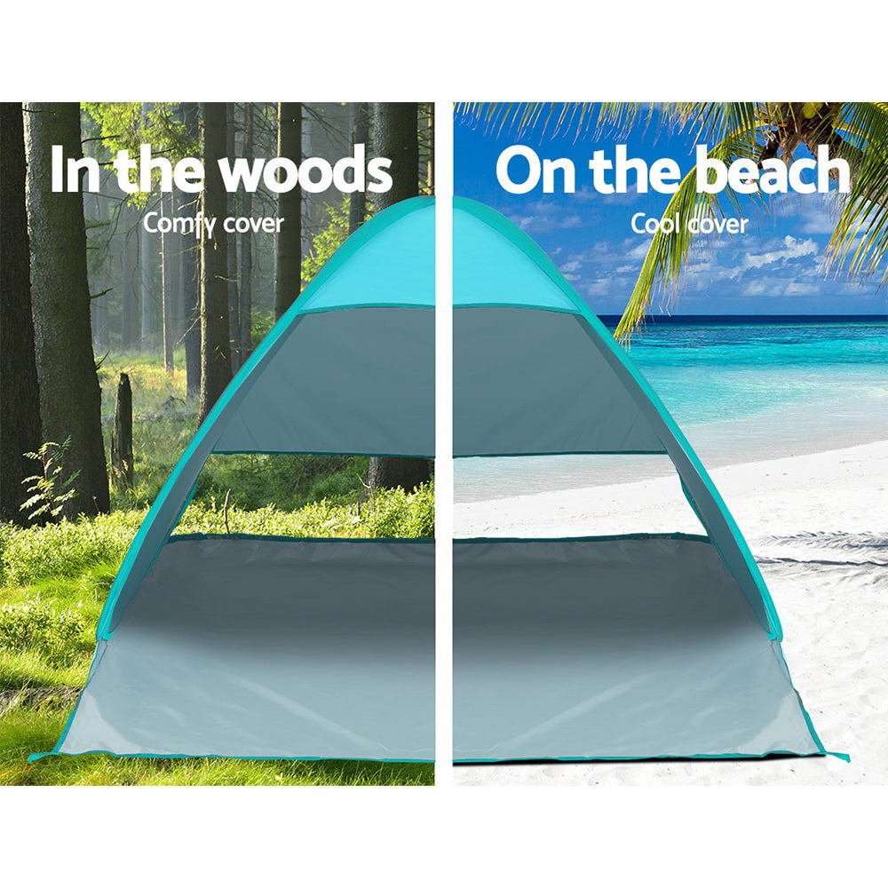 Weisshorn Pop Up Beach Tent Camping Hiking 3 Person Sun Shade Fishing Shelter-Outdoor > Camping-PEROZ Accessories