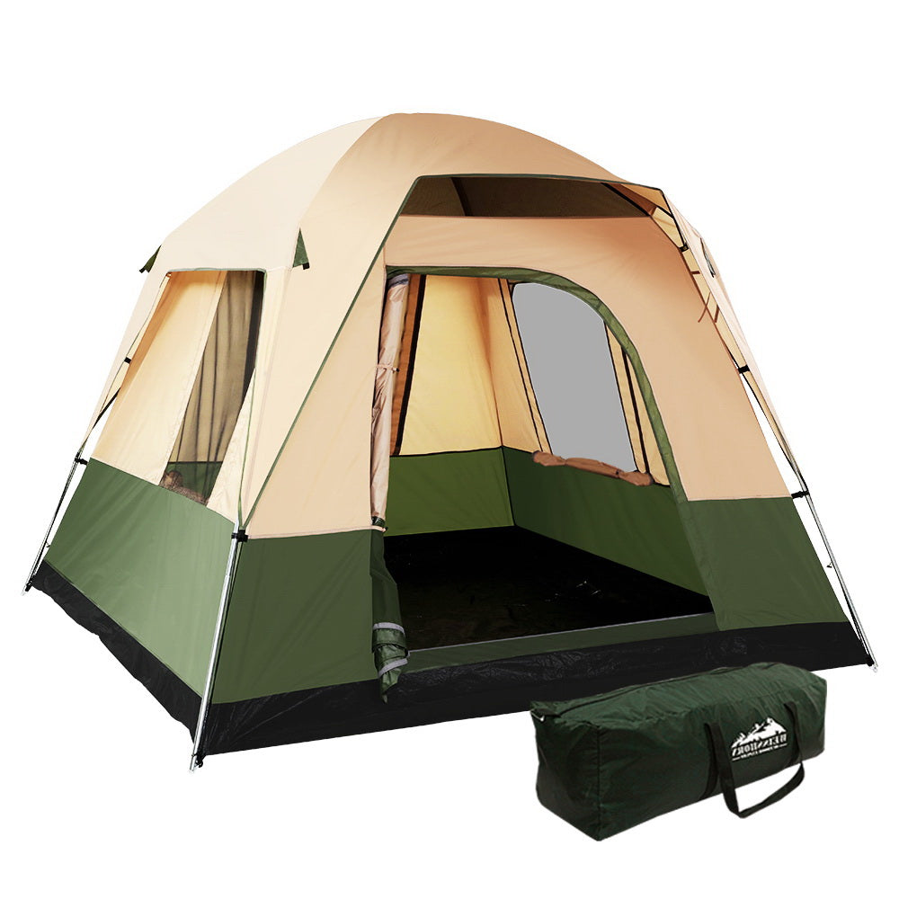 Weisshorn Family Camping Tent 4 Person Hiking Beach Tents Green-Outdoor > Camping-PEROZ Accessories