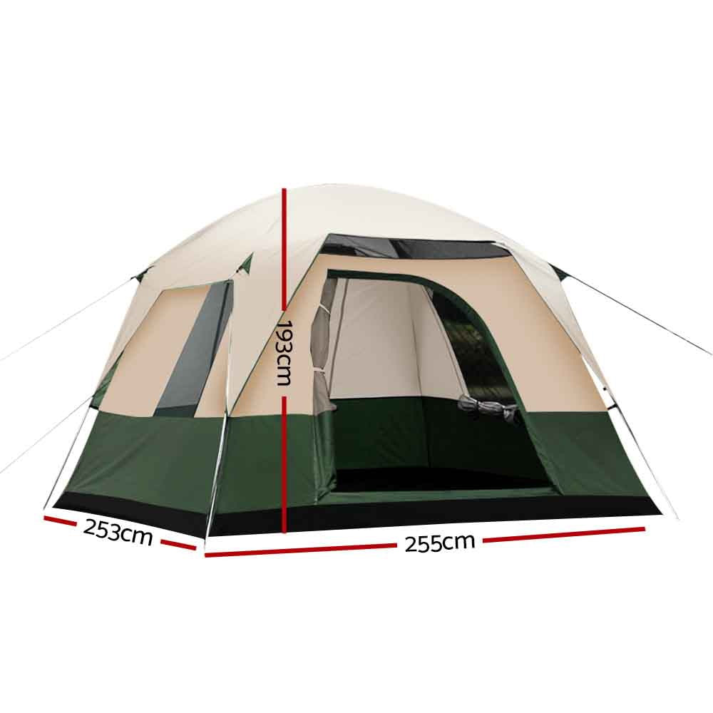 Weisshorn Family Camping Tent 4 Person Hiking Beach Tents Green-Outdoor > Camping-PEROZ Accessories