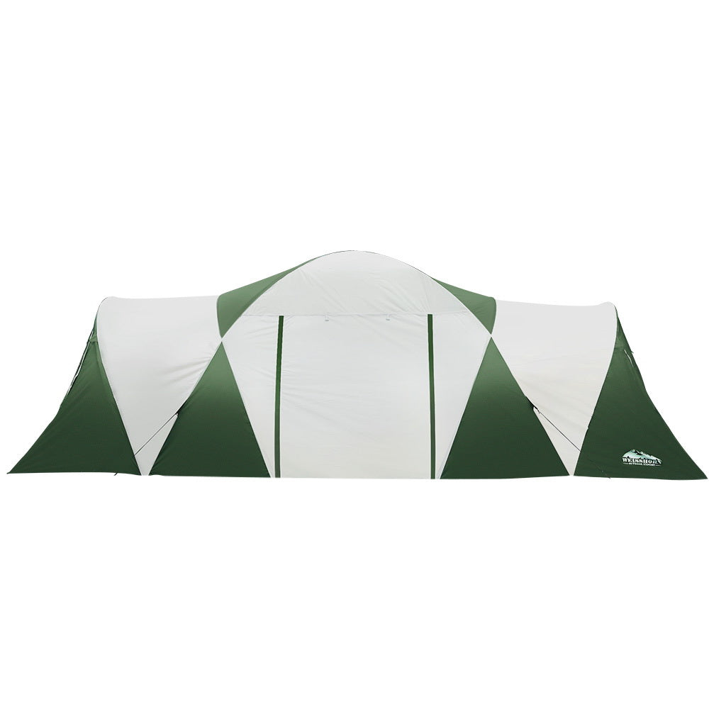 Weisshorn Family Camping Tent 12 Person Hiking Beach Tents (3 Rooms) Green-Outdoor > Camping-PEROZ Accessories