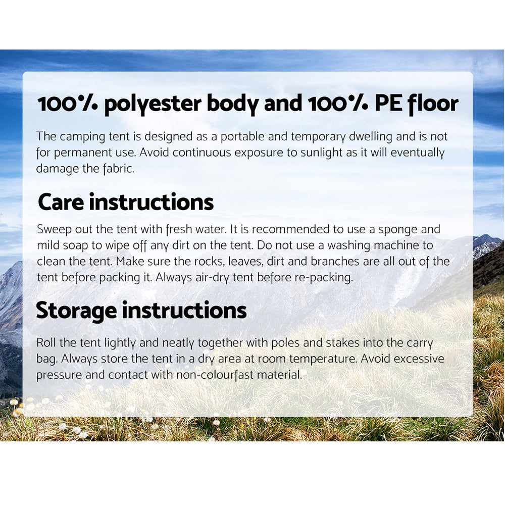 Weisshorn Instant Up Camping Tent 4 Person Pop up Tents Family Hiking Dome Camp-Outdoor > Camping-PEROZ Accessories