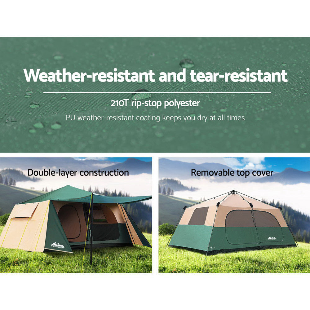 Weisshorn Instant Up Camping Tent 8 Person Pop up Tents Family Hiking Dome Camp-Outdoor > Camping-PEROZ Accessories