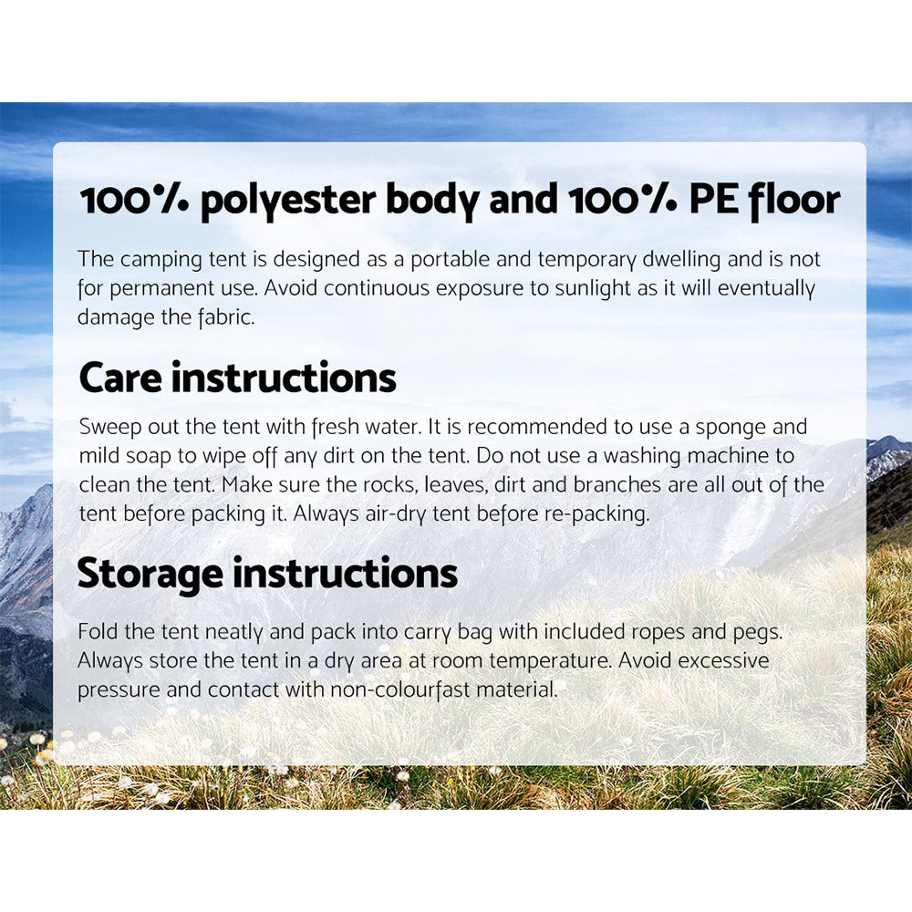 Weisshorn Instant Up Camping Tent 4-5 Person Pop up Tents Family Hiking Beach Dome-Outdoor > Camping-PEROZ Accessories