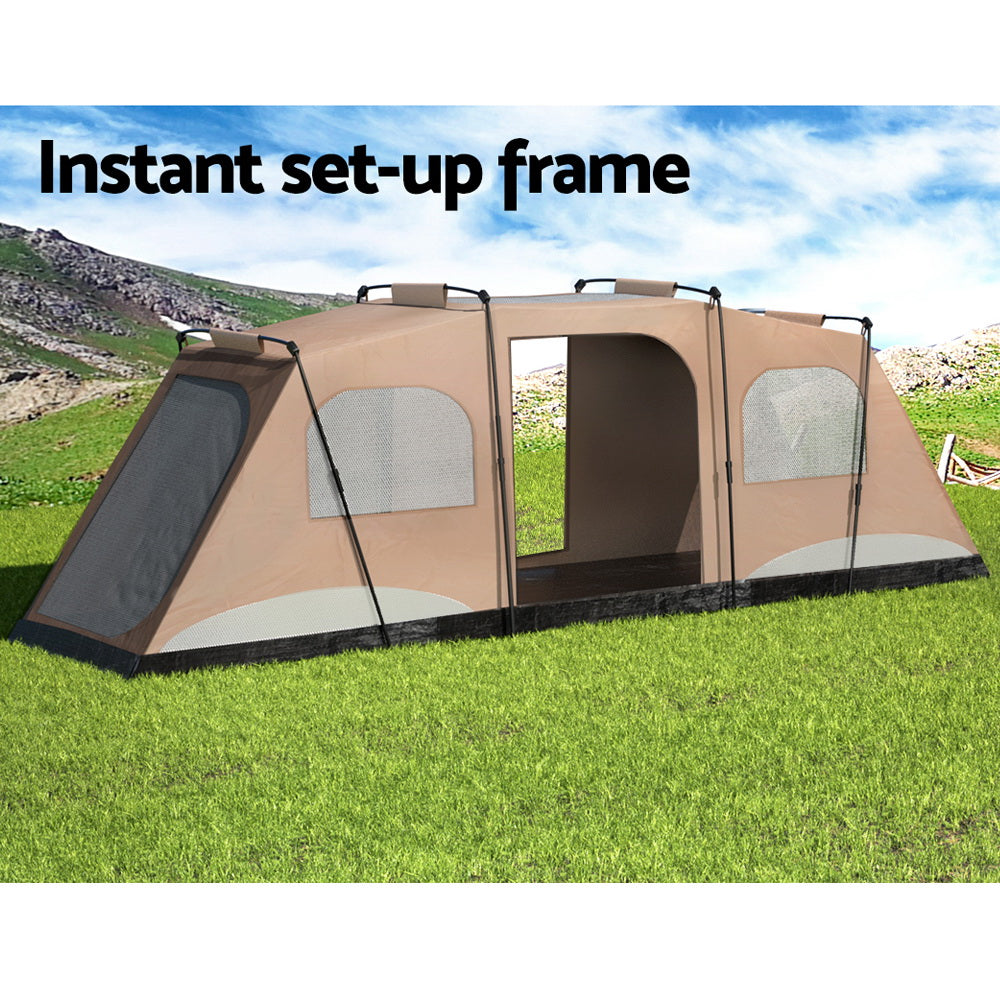 Weisshorn Camping Tent 10 Person Instant Up Tents Outdoor Family Hiking 3 Rooms-Outdoor > Camping-PEROZ Accessories