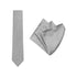 TIE + POCKET SQUARE SET. Basket. Silver. Supplied with matching pocket square.-Ties-PEROZ Accessories